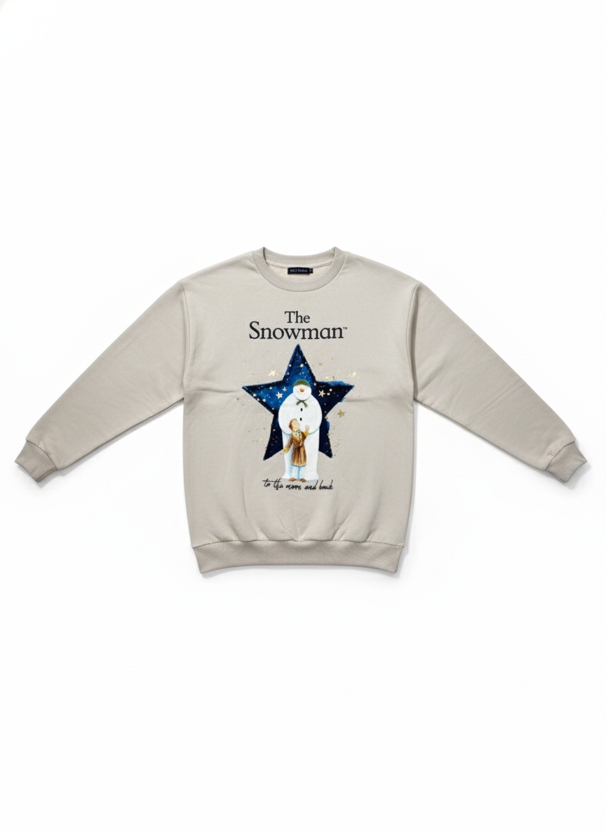 Beige Graphic Fleece Sweatshirt — The Snowman™ Edition