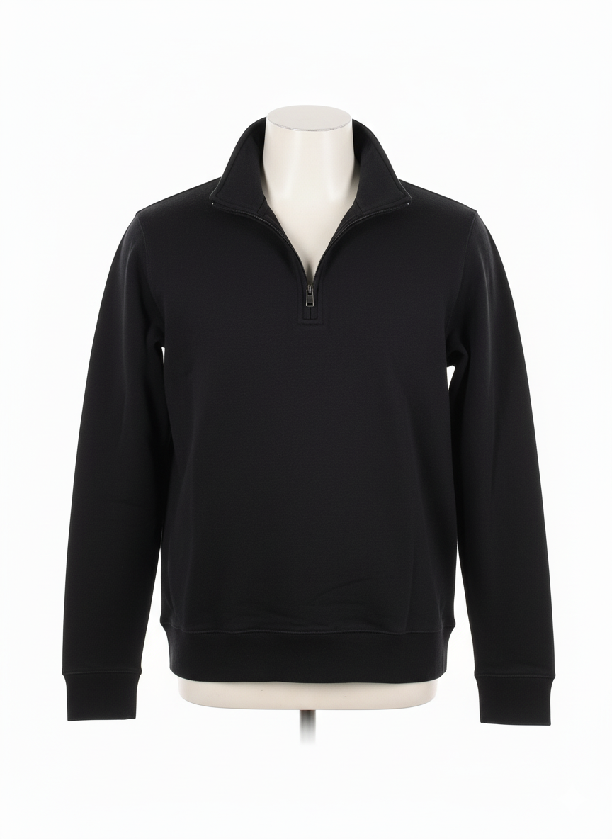 Classic Black Fleece Half-Zip Pullover