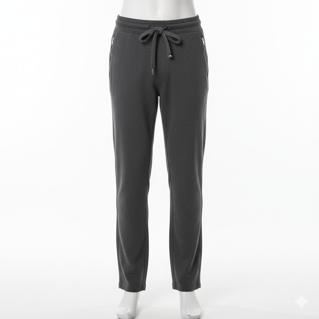 Dark Grey Zip-Pocket Fleece Pants